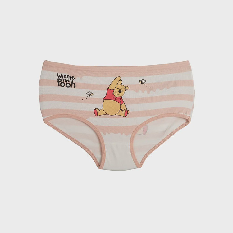 شورت دخترانه اسلیپ چاپی طرح راه راه و پو POOH سایز فری