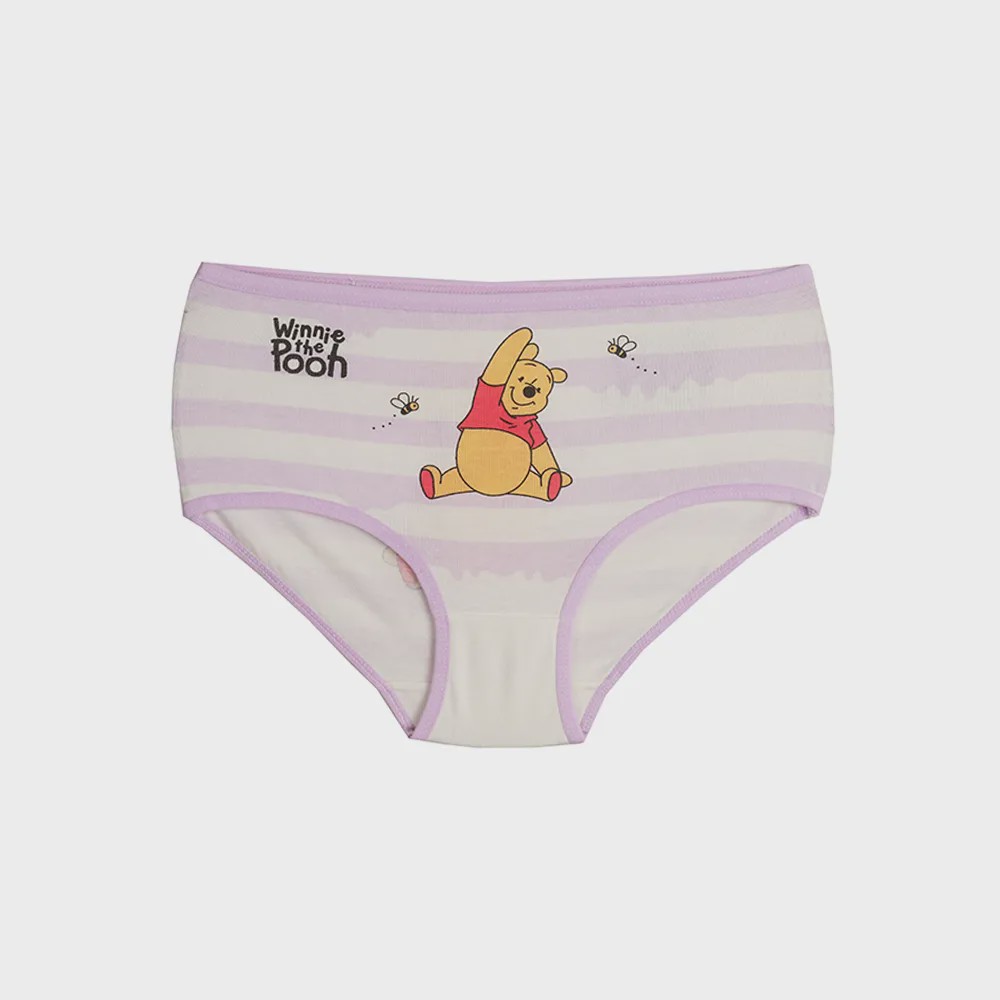 شورت دخترانه اسلیپ چاپی طرح راه راه و پو POOH سایز فری