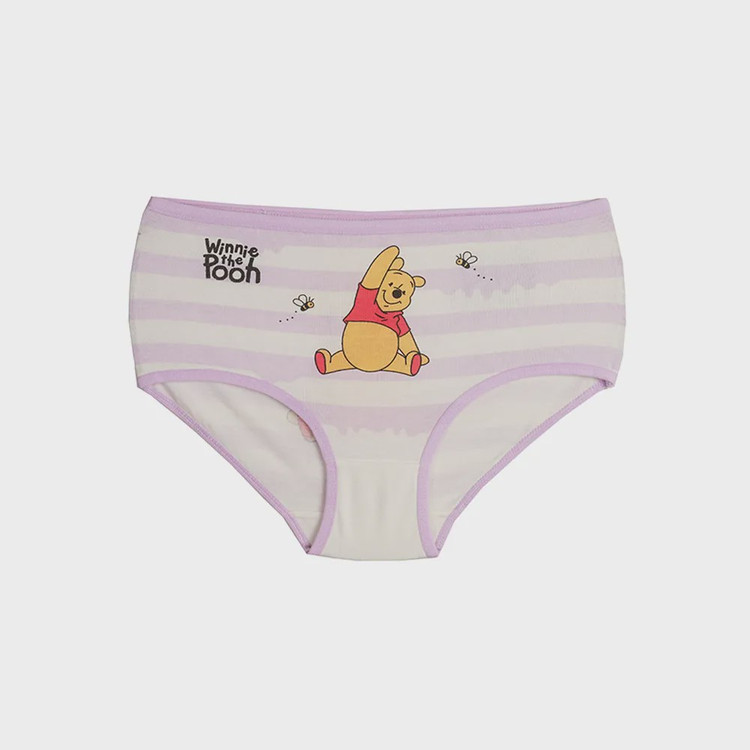 شورت دخترانه اسلیپ چاپی طرح راه راه و پو POOH سایز فری