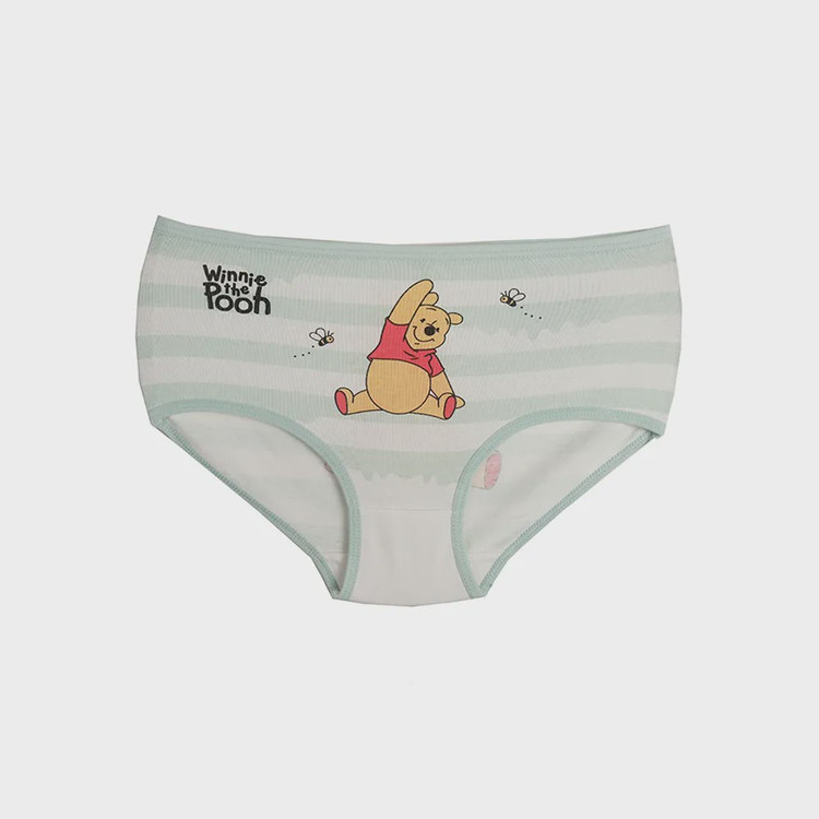 شورت دخترانه اسلیپ چاپی طرح راه راه و پو POOH سایز فری