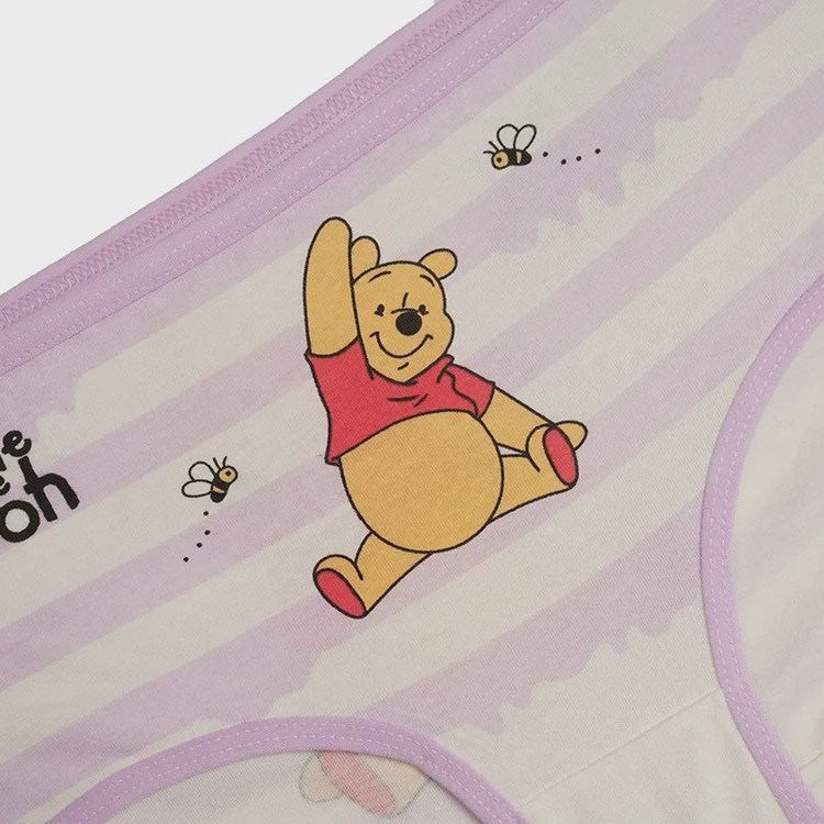 شورت دخترانه اسلیپ چاپی طرح راه راه و پو POOH سایز فری