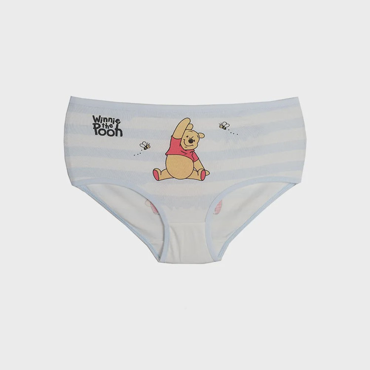 شورت دخترانه اسلیپ چاپی طرح راه راه و پو POOH سایز فری