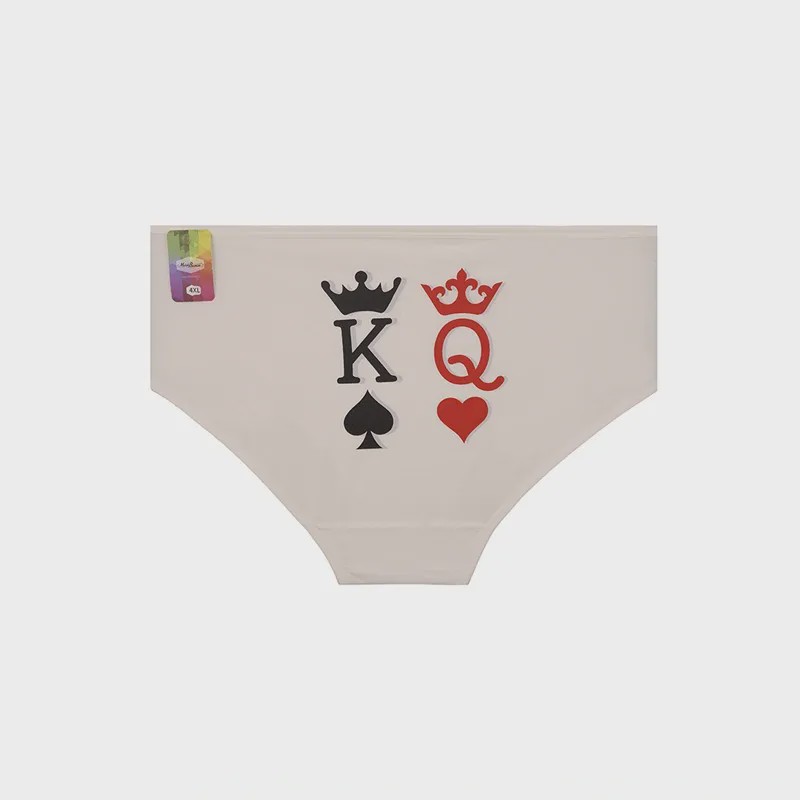 شورت زنانه اسلیپ نخی طرح king queen سایز 4XL