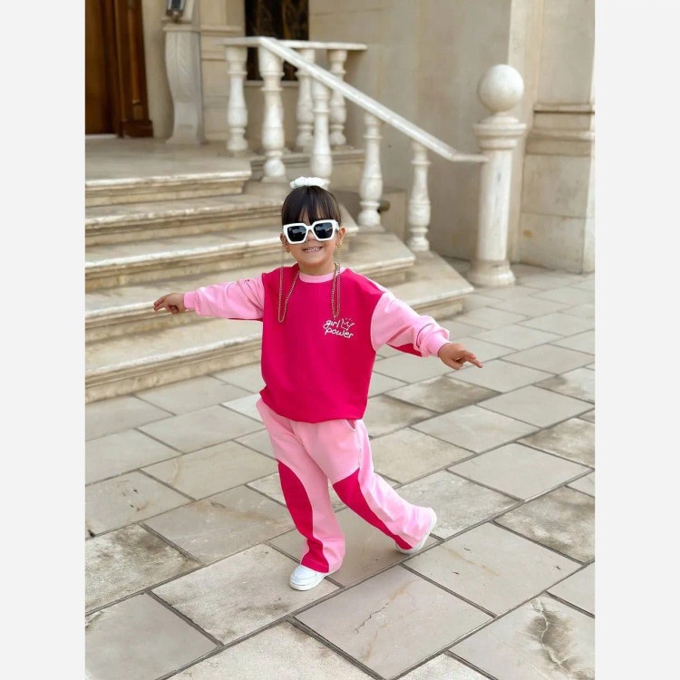 ست بلوز و شلوار دخترانه طرح گرل پاور بهاره (2)