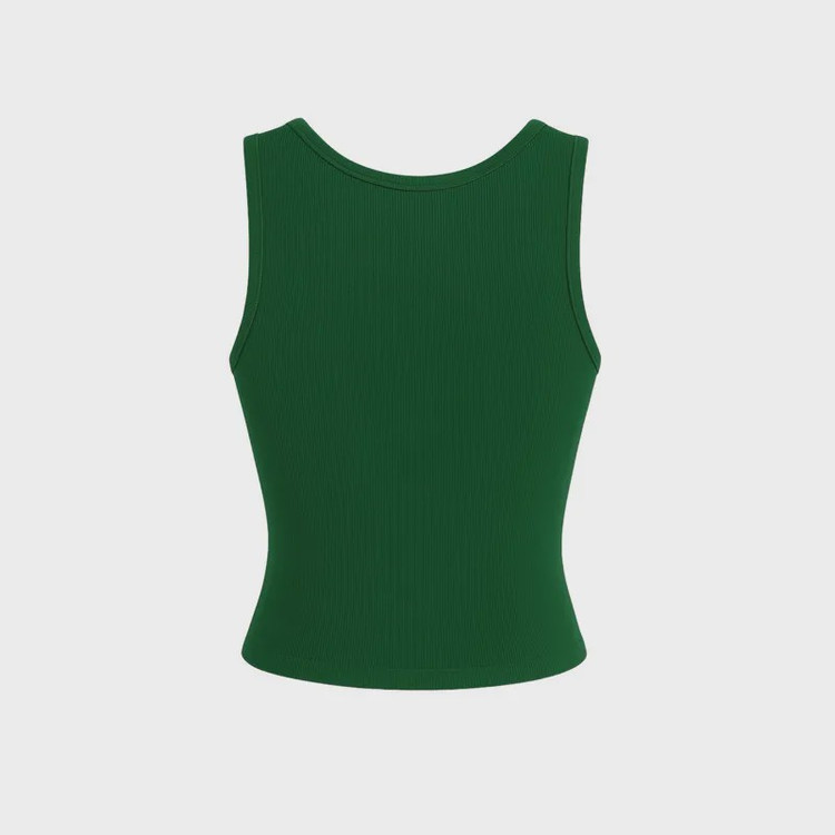 تاپ زنانه مدل 003 یقه گرد بدون آستین الیاف مصنوعی طرح ساده مناسب اسپرت روزمره مهمانی