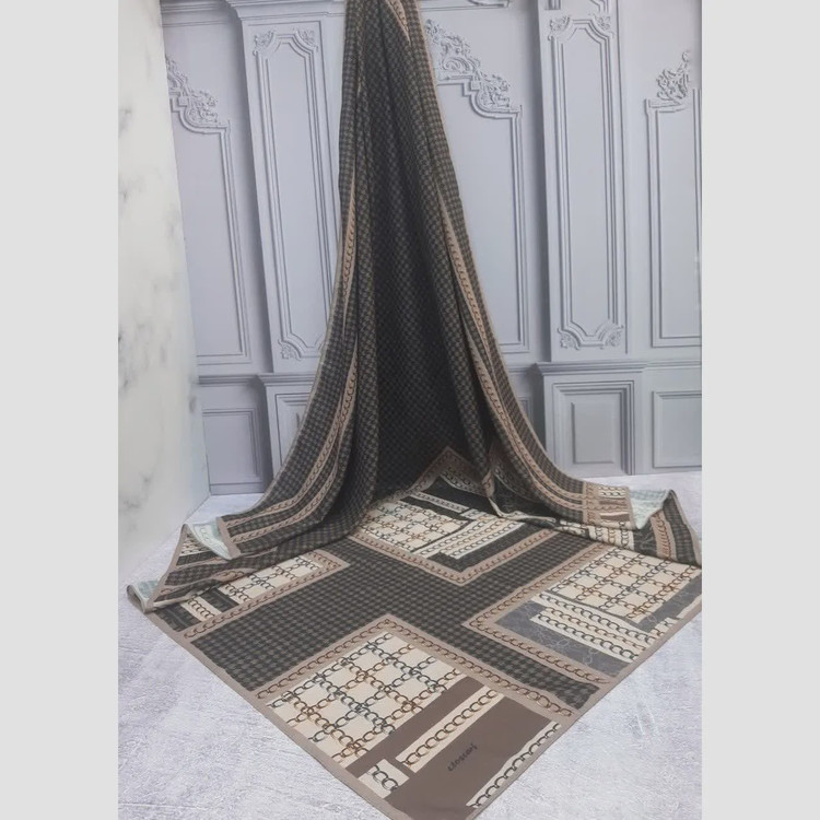 روسری نخ کاستوم طرح منو قواره بزرگ 140 سانتیمتر