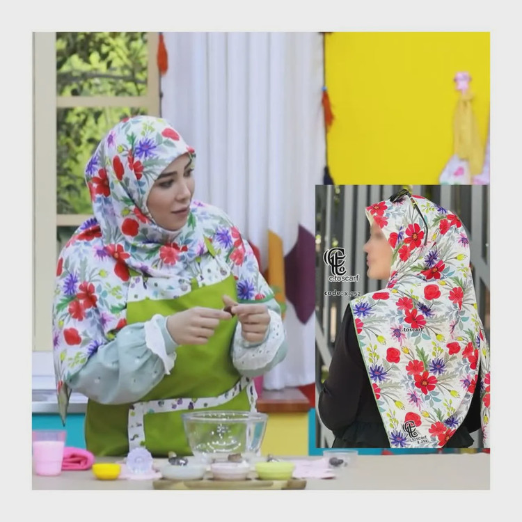 روسری مجلسی طرح گلناز قواره بزرگ 140 سانتیمتر نخ کاستوم سیتو