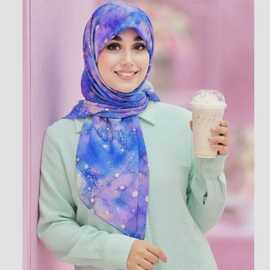 روسری نخی کاستوم طرح ساحل قواره 110