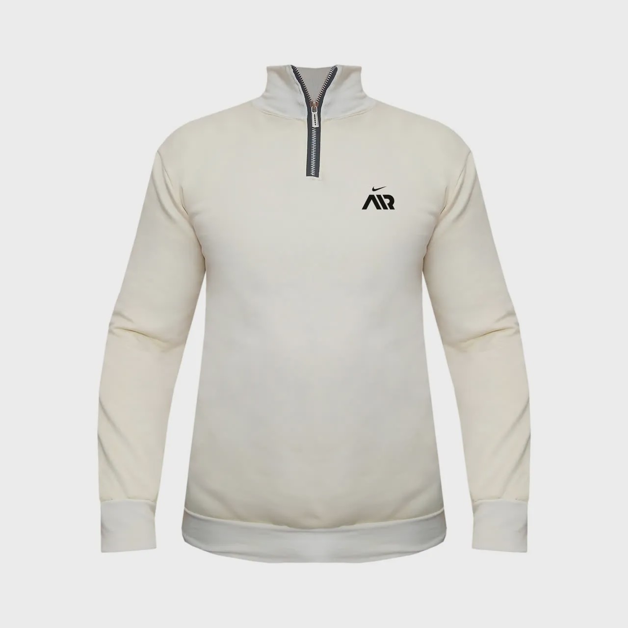 هودی نیم زیپ مردانه دورس اسپان طرح Nike Air کرم سایزبندی L XL 2XL