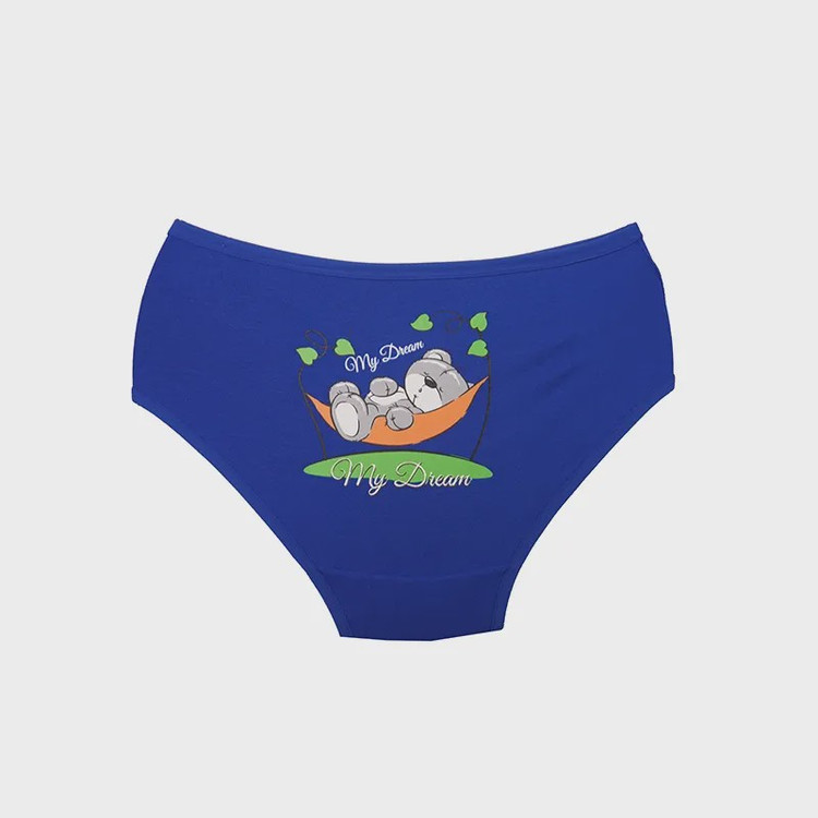 شورت زنانه اسلیپ نخی چاپی طرح خرس و درخت بانوسایز 3XL