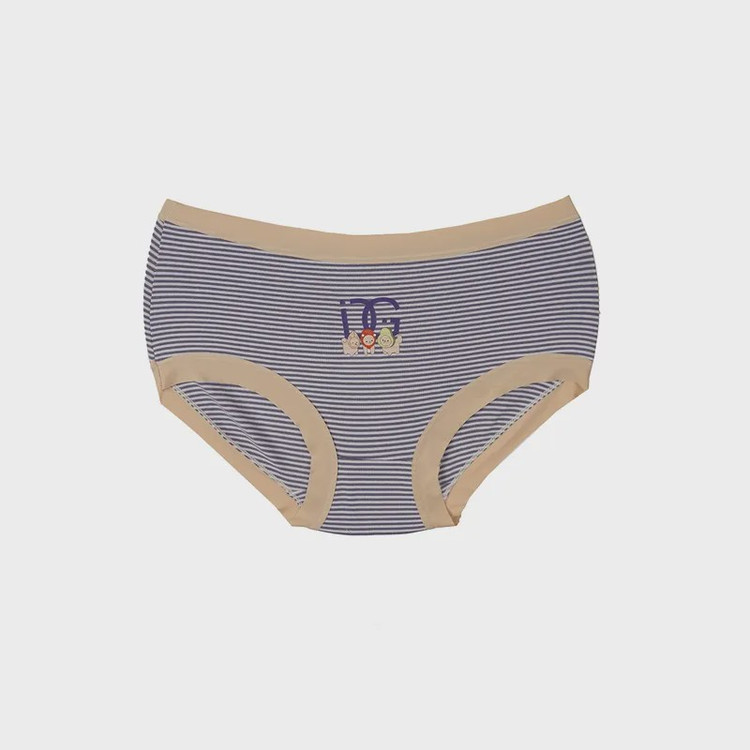 شورت زنانه نخی اسلیپ راه راه طرح عروسکی free size