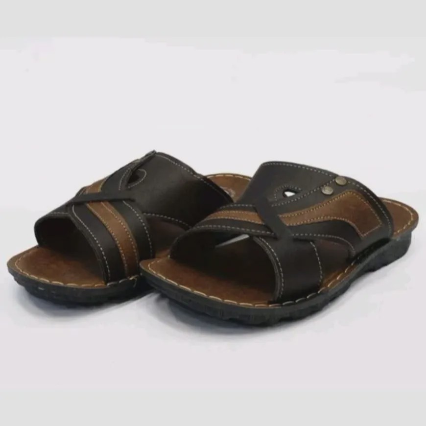 صندل طبی مردانه چرم مدل تایلندی مشکی سایز 40 تا 45