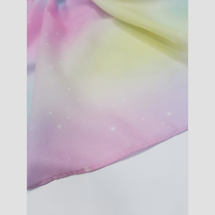 شال نخ کاستوم طرح نورا رویای پاستلی 70x200 سانتی متر