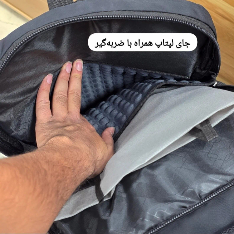 کوله پشتی دانشجویی و دبیرستانی اکولاک پارچه ریپس کرهای وارداتی ضد تعریق سه خونه دارای جای لپ تاپ (2)