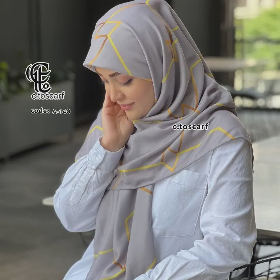 روسری مجلسی طرح افرا نخ کاستوم سیتو قواره بزرگ 140x140 لیز نیست