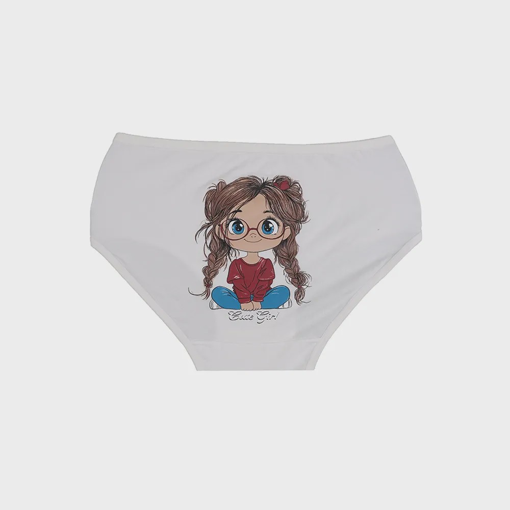شورت اسلیپ زنانه نخی چاپی طرح دختر بچه بانوسایز 2XL