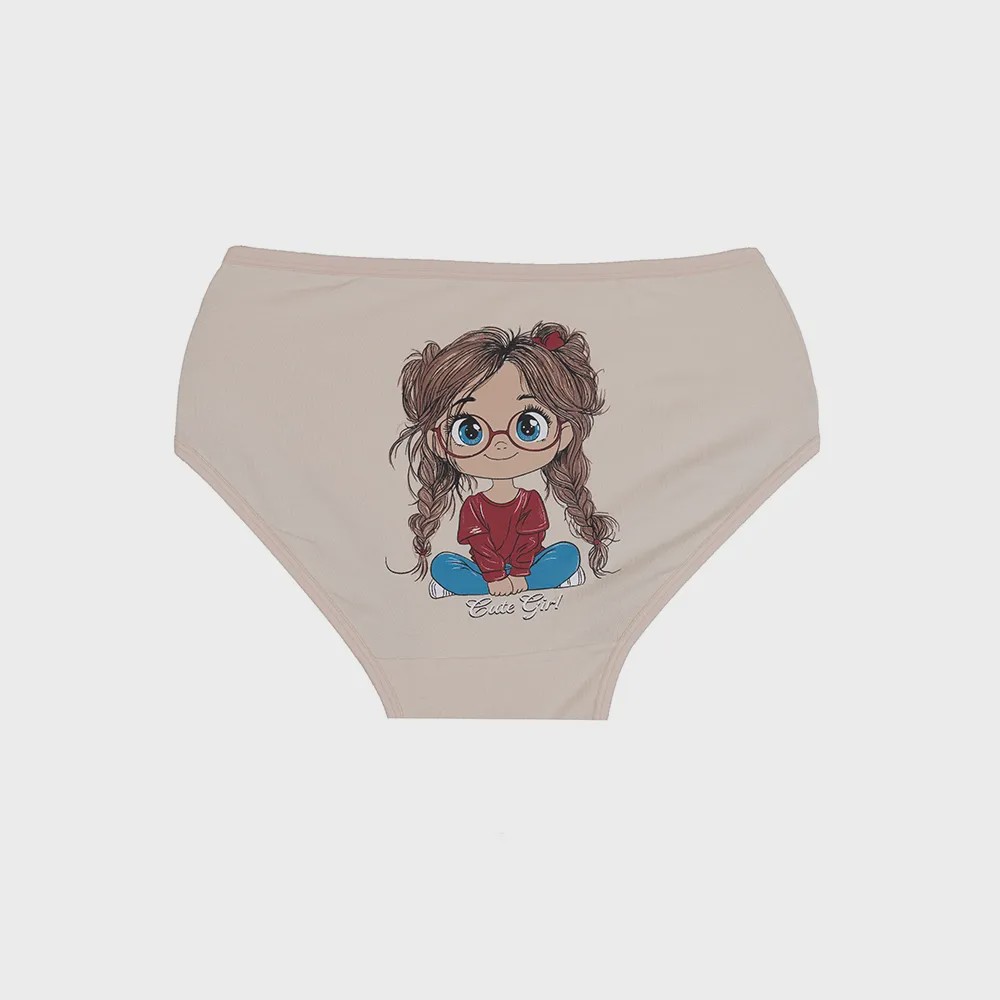 شورت اسلیپ زنانه نخی چاپی طرح دختر بچه بانوسایز 2XL