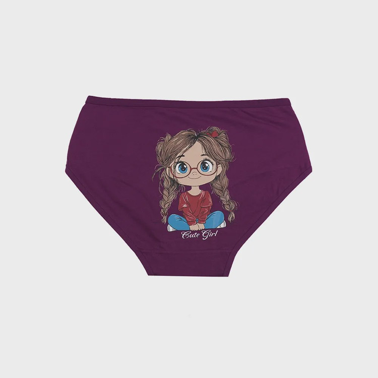 شورت اسلیپ زنانه نخی چاپی طرح دختر بچه بانوسایز 2XL
