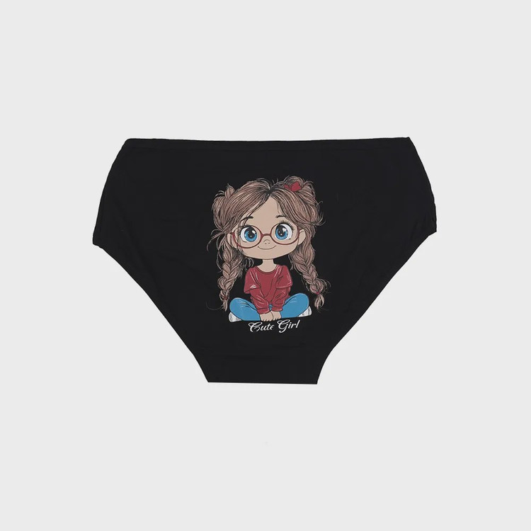شورت اسلیپ زنانه نخی چاپی طرح دختر بچه بانوسایز 2XL