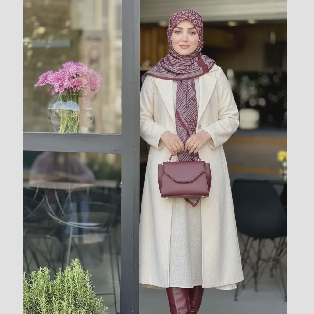 روسری نخ کاستوم طرح خاتون زنانه