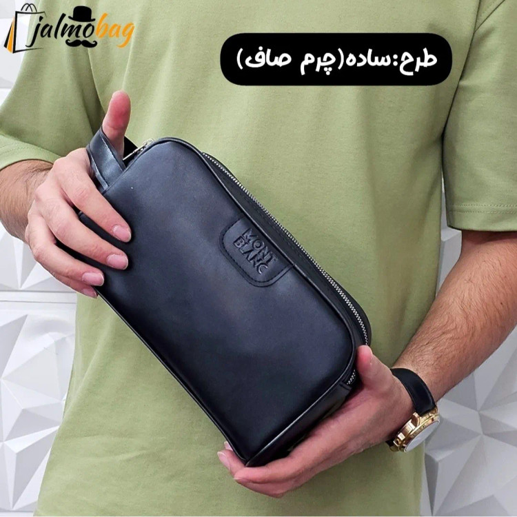 کیف دستی مردانه چرم صنعتی دو خانه مدل شوزبگ (2)