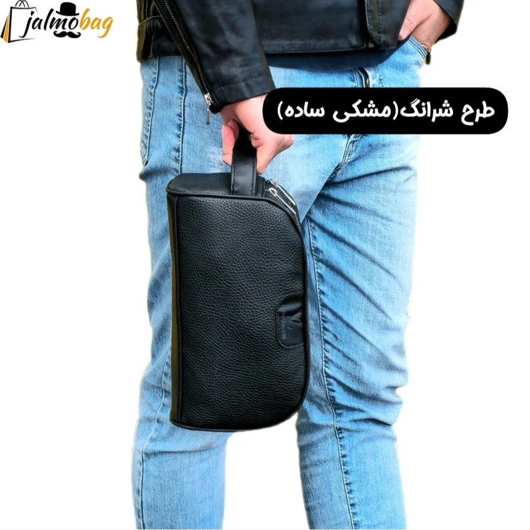 کیف دستی مردانه چرم صنعتی دو خانه مدل شوزبگ (2)