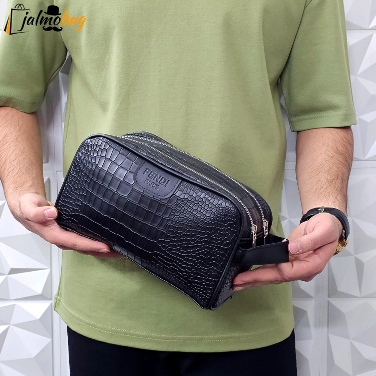 کیف دستی مردانه چرم صنعتی دو خانه مدل شوزبگ (2)