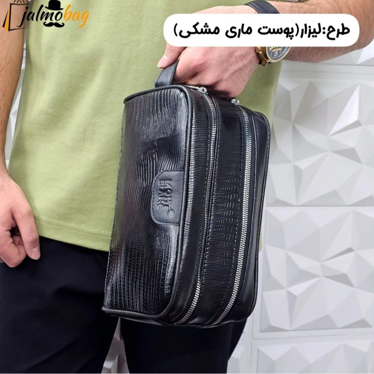 کیف دستی مردانه چرم صنعتی دو خانه مدل شوزبگ (2)
