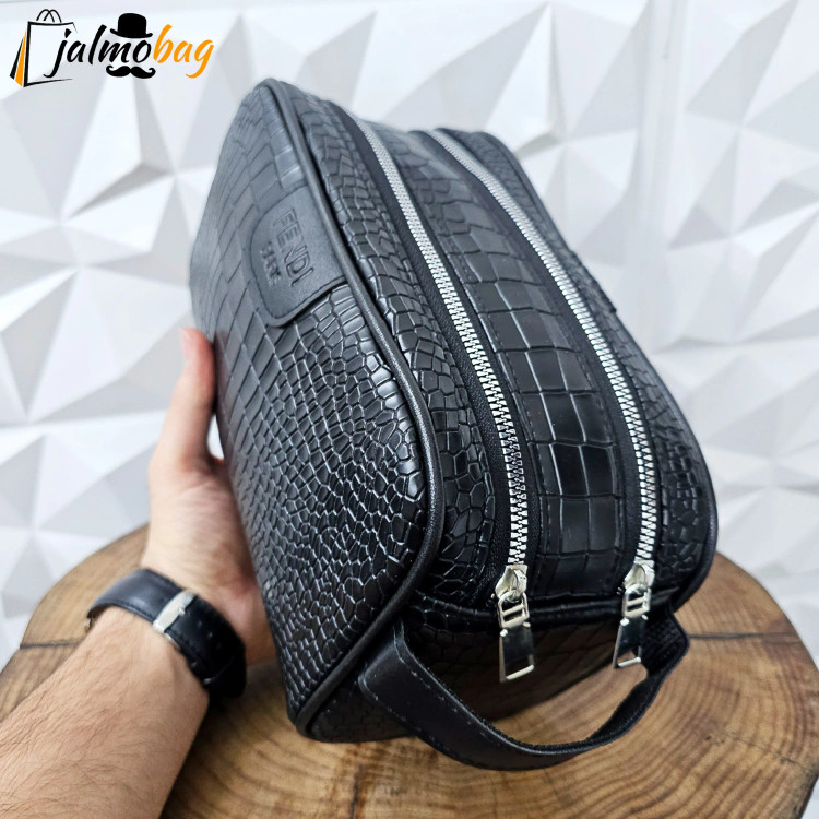 کیف دستی مردانه چرم صنعتی دو خانه مدل شوزبگ (2)