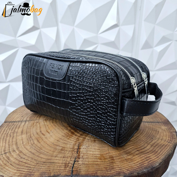 کیف دستی مردانه چرم صنعتی دو خانه مدل شوزبگ (2)