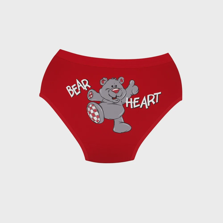 شورت زنانه اسلیپ نخی کش پهن طرح Bear Heart سایز XL بانوسا