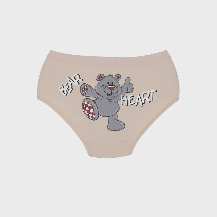 شورت زنانه اسلیپ نخی کش پهن طرح Bear Heart سایز XL بانوسا
