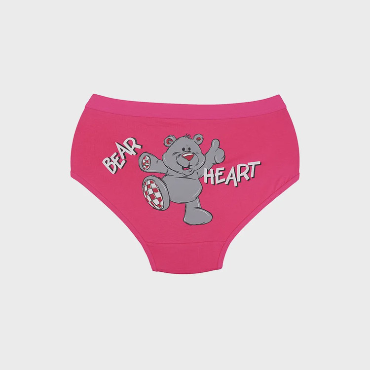 شورت زنانه اسلیپ نخی کش پهن طرح Bear Heart سایز XL بانوسا