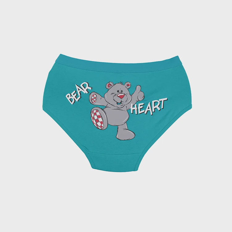 شورت زنانه اسلیپ نخی کش پهن طرح Bear Heart سایز XL بانوسا