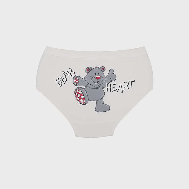 شورت زنانه اسلیپ نخی کش پهن طرح Bear Heart سایز XL بانوسا
