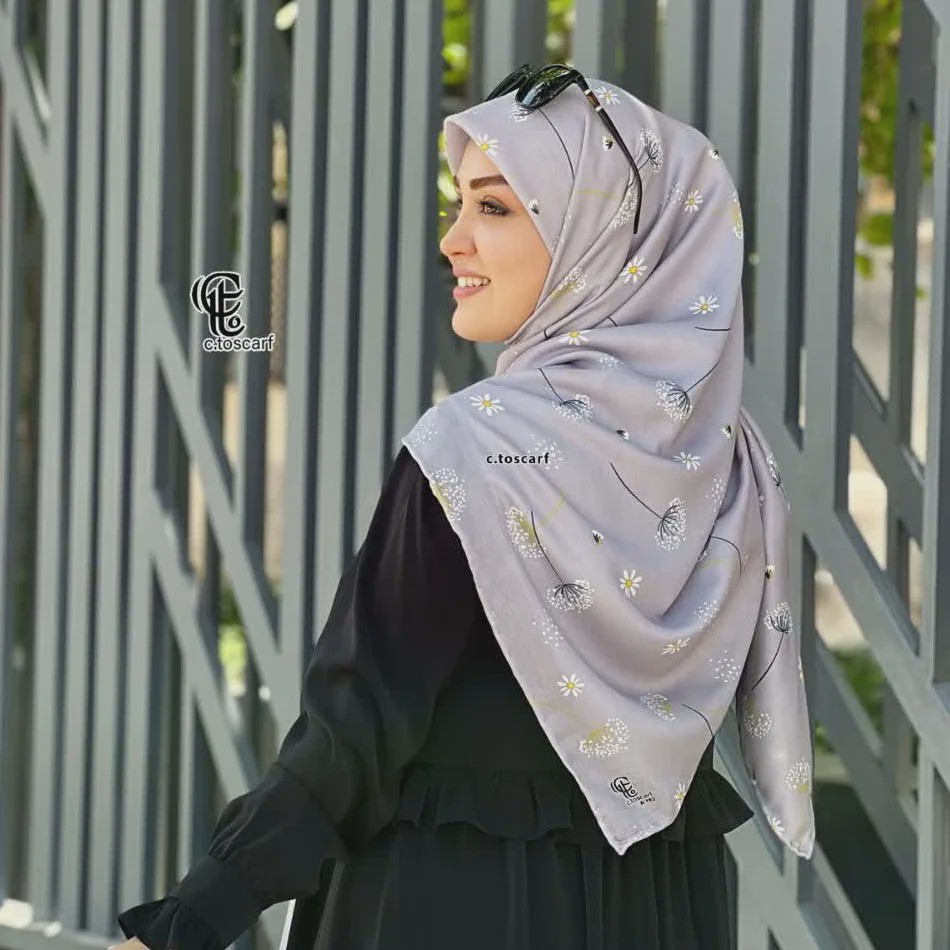 روسری نخی قاصدک طرح سهراب قایق 140 سانتی متر
