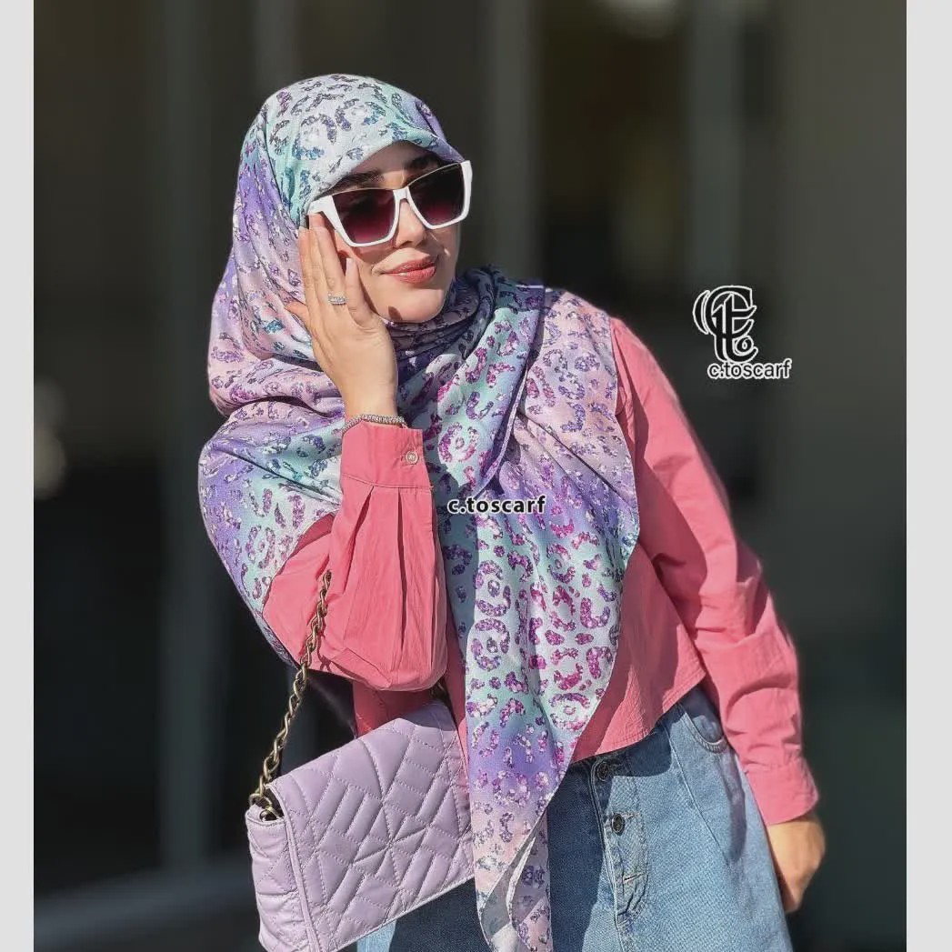 روسری نخی قواره 140 طرح آنجل
