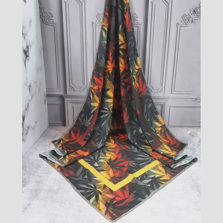روسری نخ کاستوم طرح گلمهر قواره 140 سانتی متر چرخ دوز مزونی
