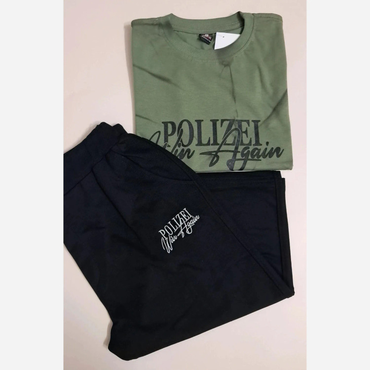 ست تیشرت و شلوارک پسرانه طرح polizei جنس پنبه لاکرا و دورس (2)
