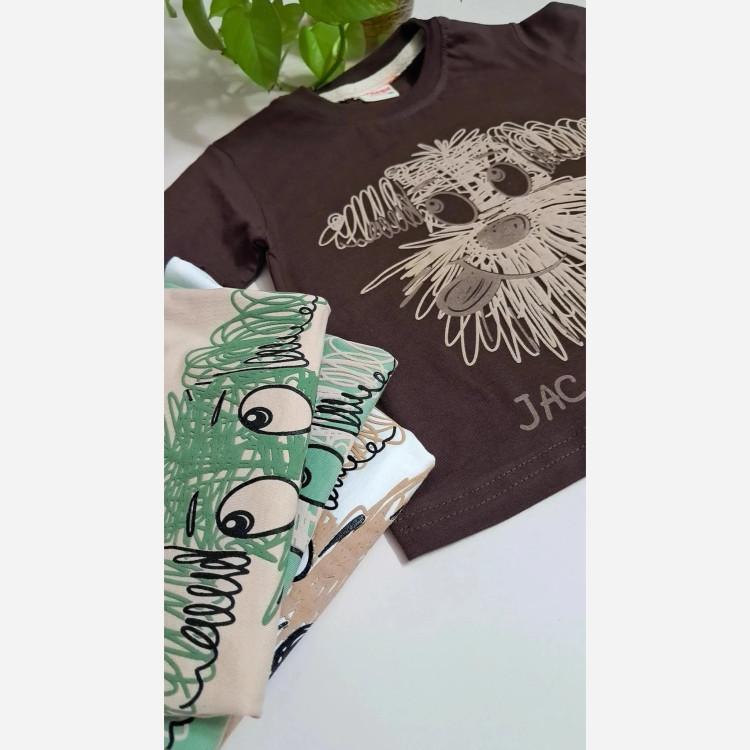 ست تیشرت و شلوارک پسرانه طرح هاپو جنس پنبه یک رو (2)