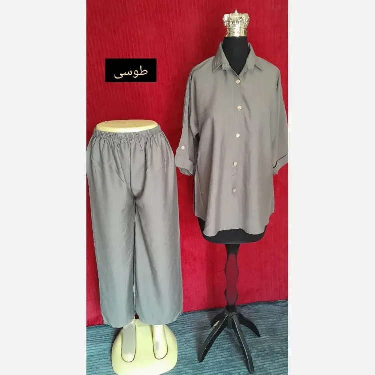 ست مانتو و شلوار زنانه بابوس مدل بگ سایز بزرگ 40 تا 52 (2)