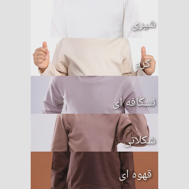 بلوز یقه سه سانت دخترانه جنس نخ و پنبه ساده و رنگی
