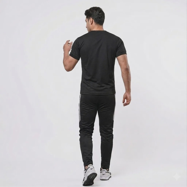 ست تیشرت و شلوار مردانه مدل REBOB جنس مولینه رنگ مشکی سایز L تا 2XL