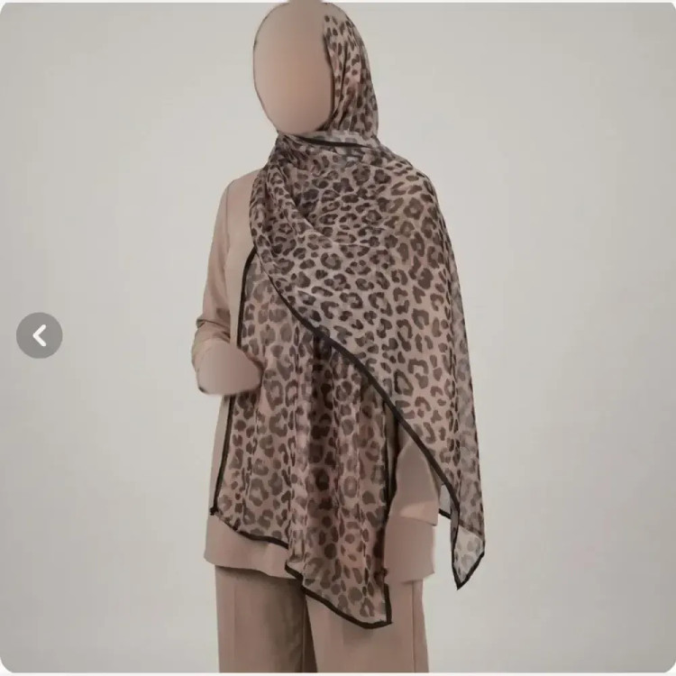 شال توری پلنگی دور گاندوزی قواره بزرگ تابستانی (2)