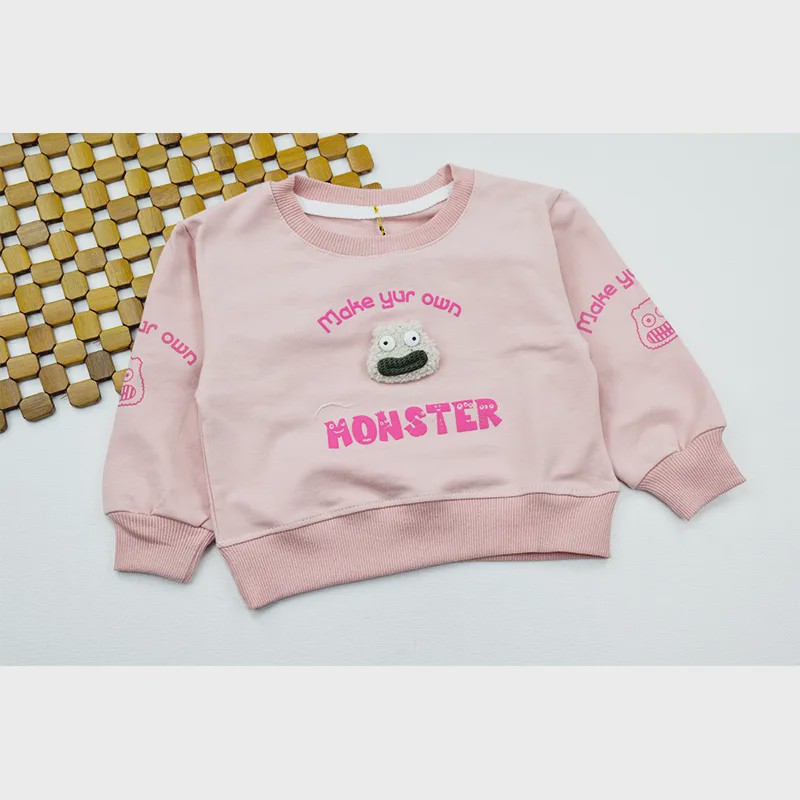 بلوز دخترانه طرح monster جنس پنبه یقه گرد مناسب پاییز و زمستان