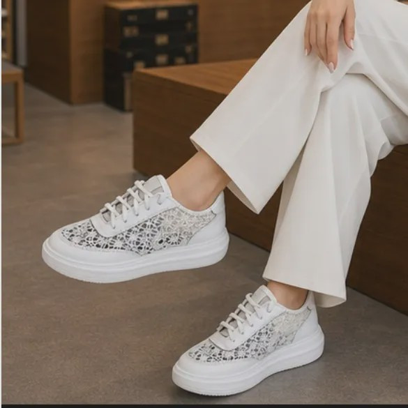 کفش ونس زنانه مدل گیپوری سفید Aroa سبک و راحت
