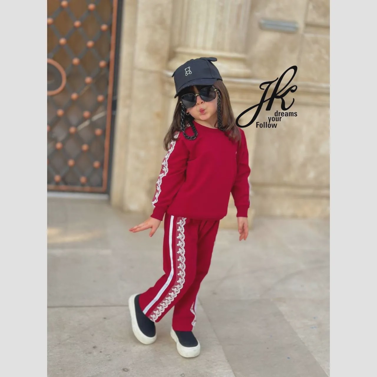 ست بلوز و شلوار دخترانه دورس پنبه لاکرا سایز 40 تا 55