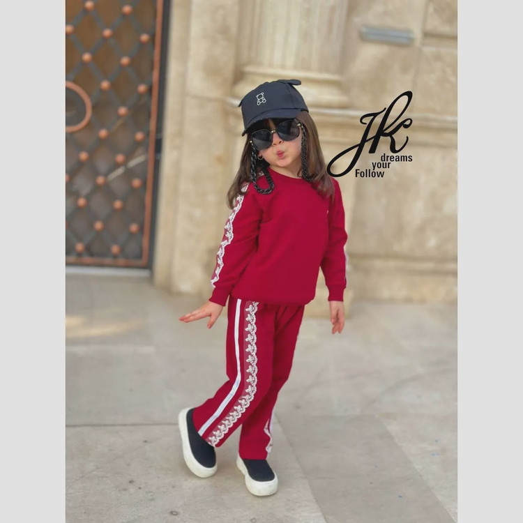 ست بلوز و شلوار دخترانه دورس پنبه لاکرا سایز 40 تا 55
