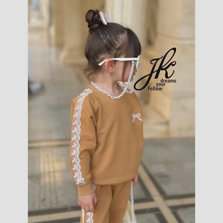 ست بلوز و شلوار دخترانه دورس پنبه لاکرا سایز 40 تا 55
