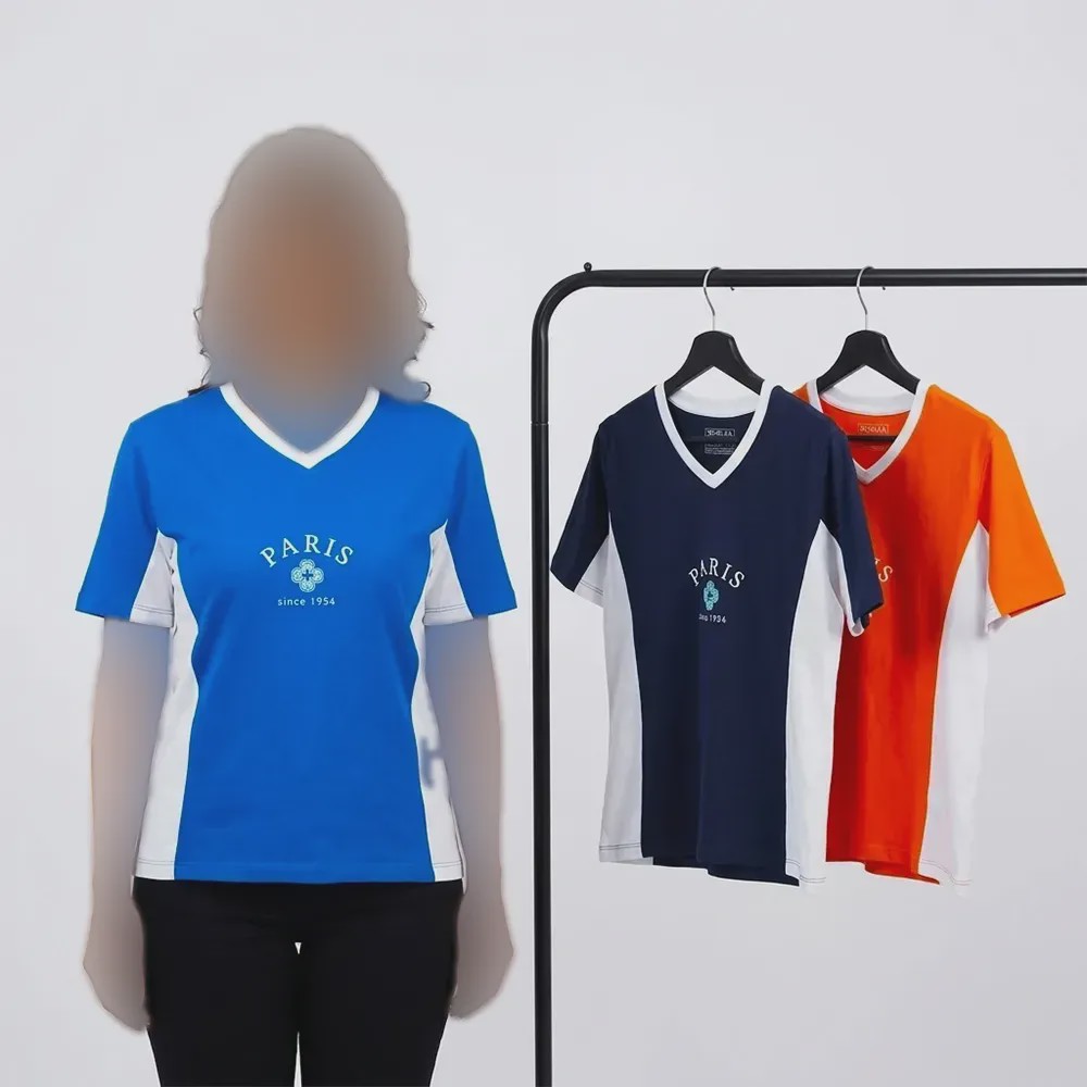 تیشرت اسپرت زنانه طرح paris جنس پنبه یقه گرد تک سایز